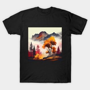 Vibrant Fall Colors Beautiful Autumn Scenery T-Shirt